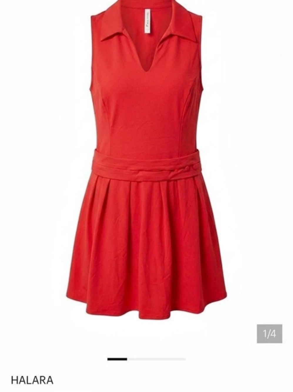 Halara Collared Skater Dress Red Size XL Like New